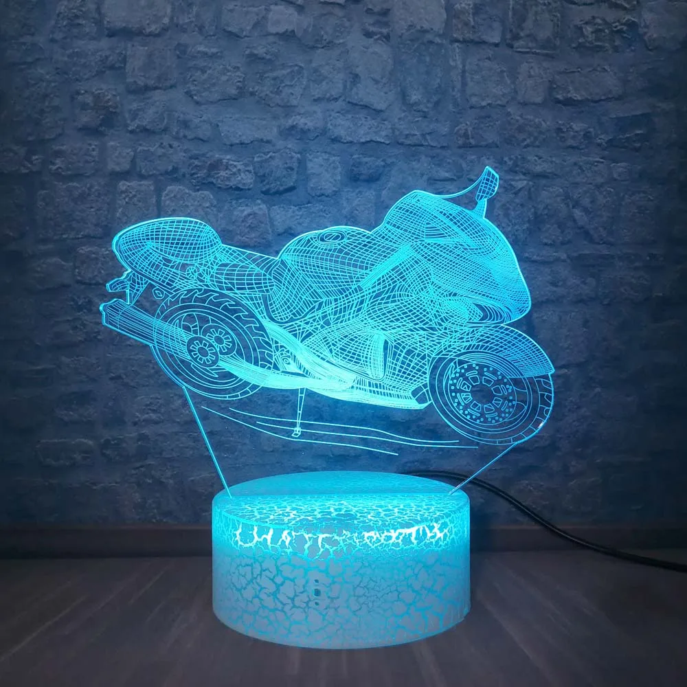 Дропшиппинг 3D Светодиодная мотоциклетная модель ночника 7 цветов меняющая