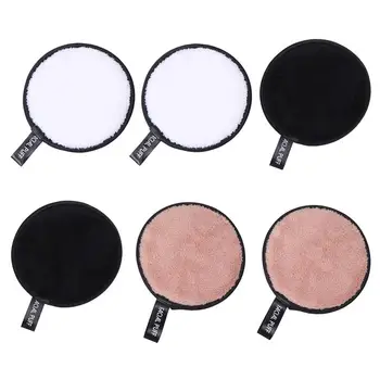 

6pcs Microfiber Cloth Pads Facial Makeup Remover Puff Face Cleansing Towel Reusable Cotton Double Layer Nail Art Cleaning Wipe