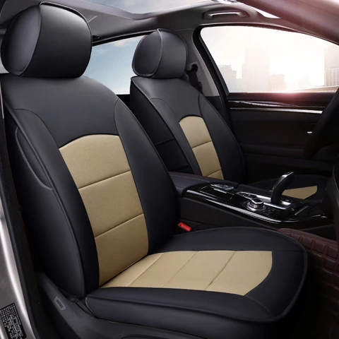 AutoDecorun чехлы из воловьей кожи, автомобильные чехлы для Infiniti QX60-, чехлы для сидений, набор аксессуаров, кожаные 7 сидений, подушки, 19 шт - Название цвета: Black X Beige