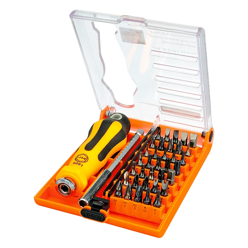 

JAKEMY 6091 High Quality Easy to Operate Screwdriver Set with Connector Bar Adjustable Bits for Household Electronics DIY Repair
