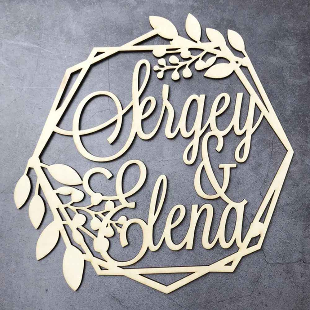 Custom Wooden Wedding Wall Sign Personalized Bride And Groom Name Babyshower Sign Circle Shape Party Decor Unique Party Gift (12)