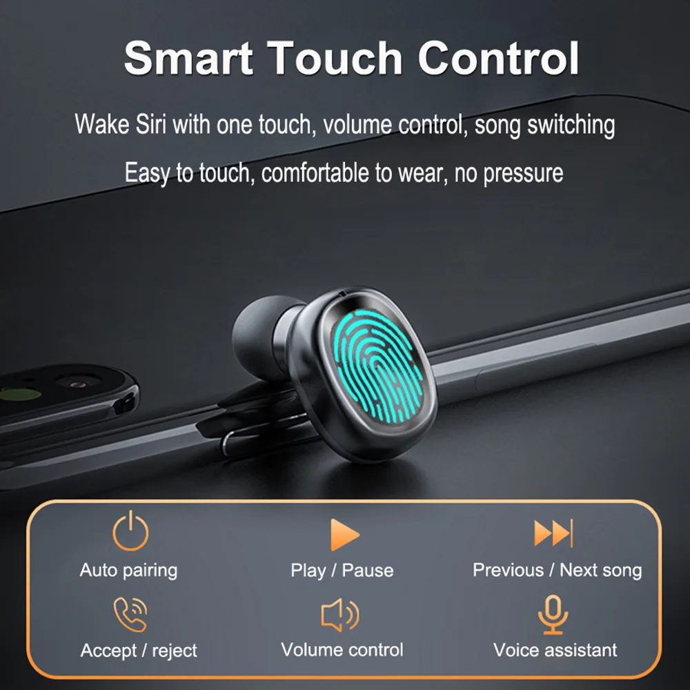 B9 TWS Bluetooth Earphone 5.0 Wireless 8D HIFI Sport Earphone MIC Earbuds Gaming Music Headset For Xiaomi Huawei with chargerbox