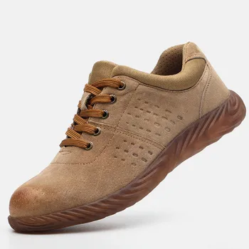 

Men's Breathable Outdoor Steel Toe Protective Anti-smashing Work Shoes Men Puncture Proof Safety Shoes Anti-slip