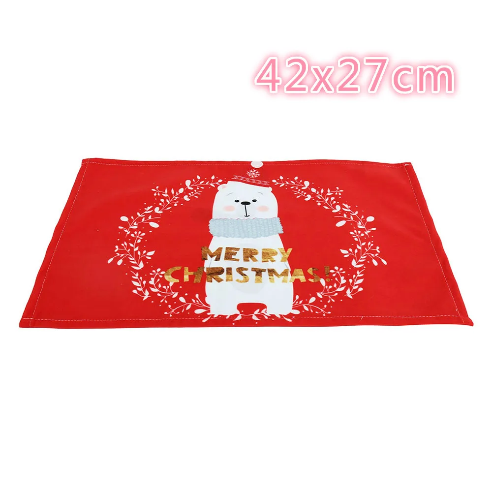 Bear Baby 42x27cm Рождественский стол, флаг, лось, Рождественский медведь, детский стол, флаг, скатерть, подстилка, Рождество, Год, Декор - Цвет: Bear Baby 42x27cm
