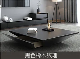 Tea table100X100X38 Nordic coffee table TV cabinet combination simple small apartment Italian minimalist light luxury coffee table TV cabinet living - Цвет: Tea table100X100X38