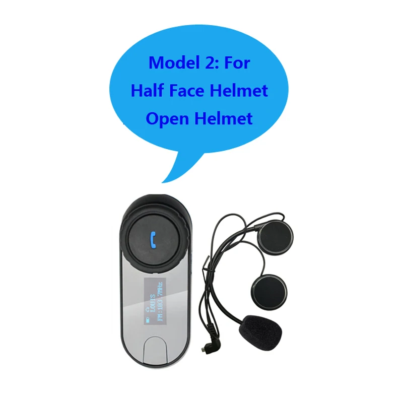 1pcs model2 TCOM-SC Вт/экран Bluetooth мотоциклетный шлем гарнитура с fm-радио - Цвет: 1pcs model2
