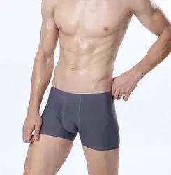 Модные мужские шелковые летние дышащие тонкие сексуальные прозрачные мягкие боксерские шорты нижнее белье