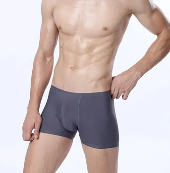 

Fashion Men Ice Silk Summer Breathable Thin Sexy Transparent Soft Boxershorts Underwear