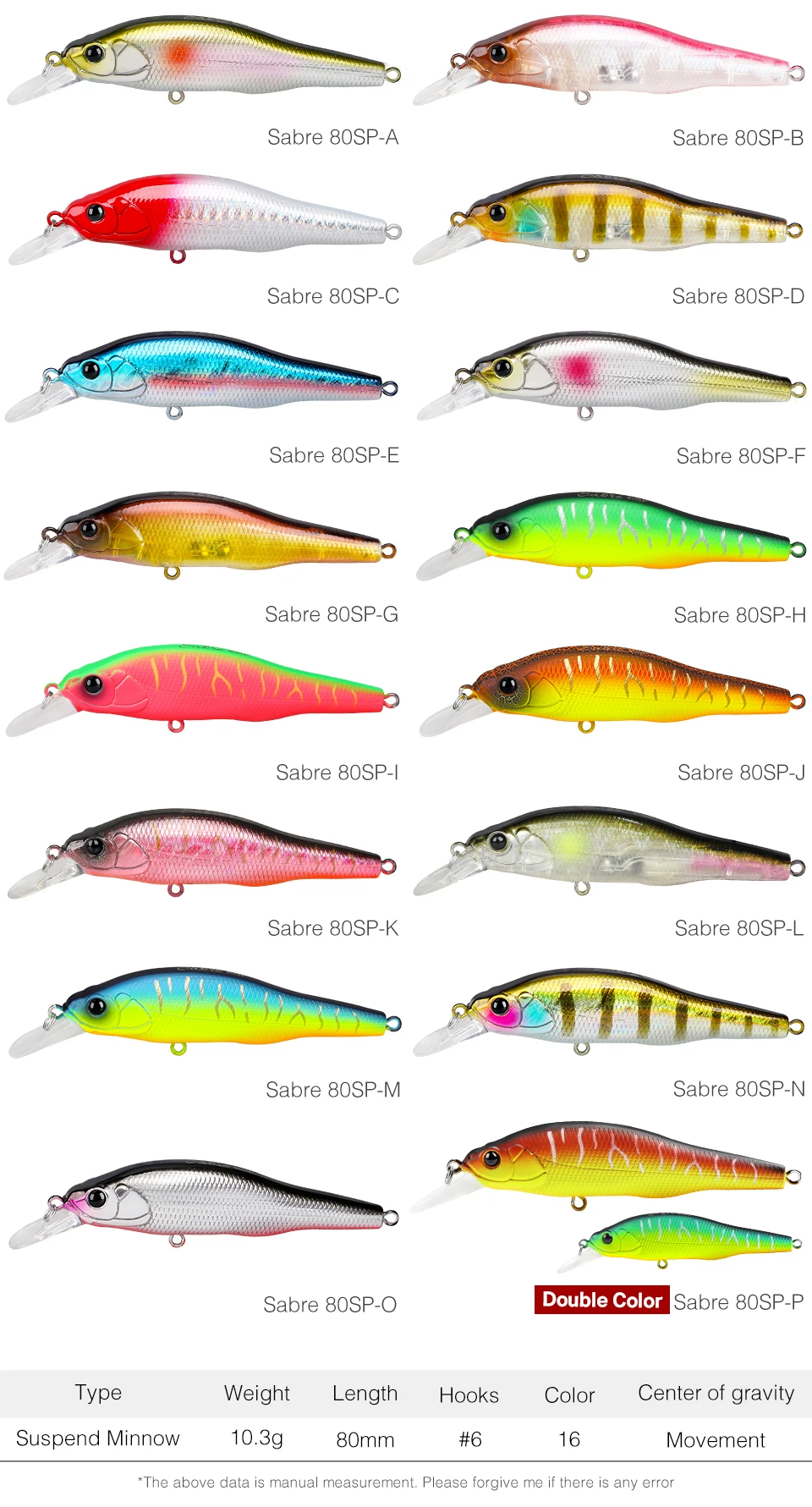 TSURINOYA 3,15 Zoll Minnow Suspending Angelköder 80SP Sabre 80 mm 10,3 g Long Castinig Shiner Shad Bass Pike Hard Baits Jerkbait – Detail 5