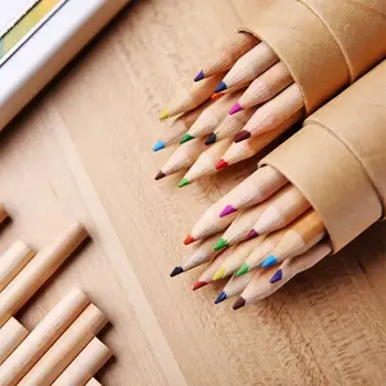 

Colored Pencils Set Kids Supplies Children Pencil Wood 12 Colors 7 Inch Durable Portable Wooden Colored Pencils School Painting