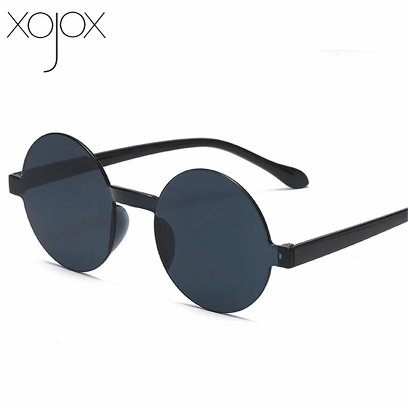 XojoX винтажные Круглые Солнцезащитные очки для женщин, модные брендовые дизайнерские солнцезащитные очки без оправы, мужские женские очки ярких цветов, UV400