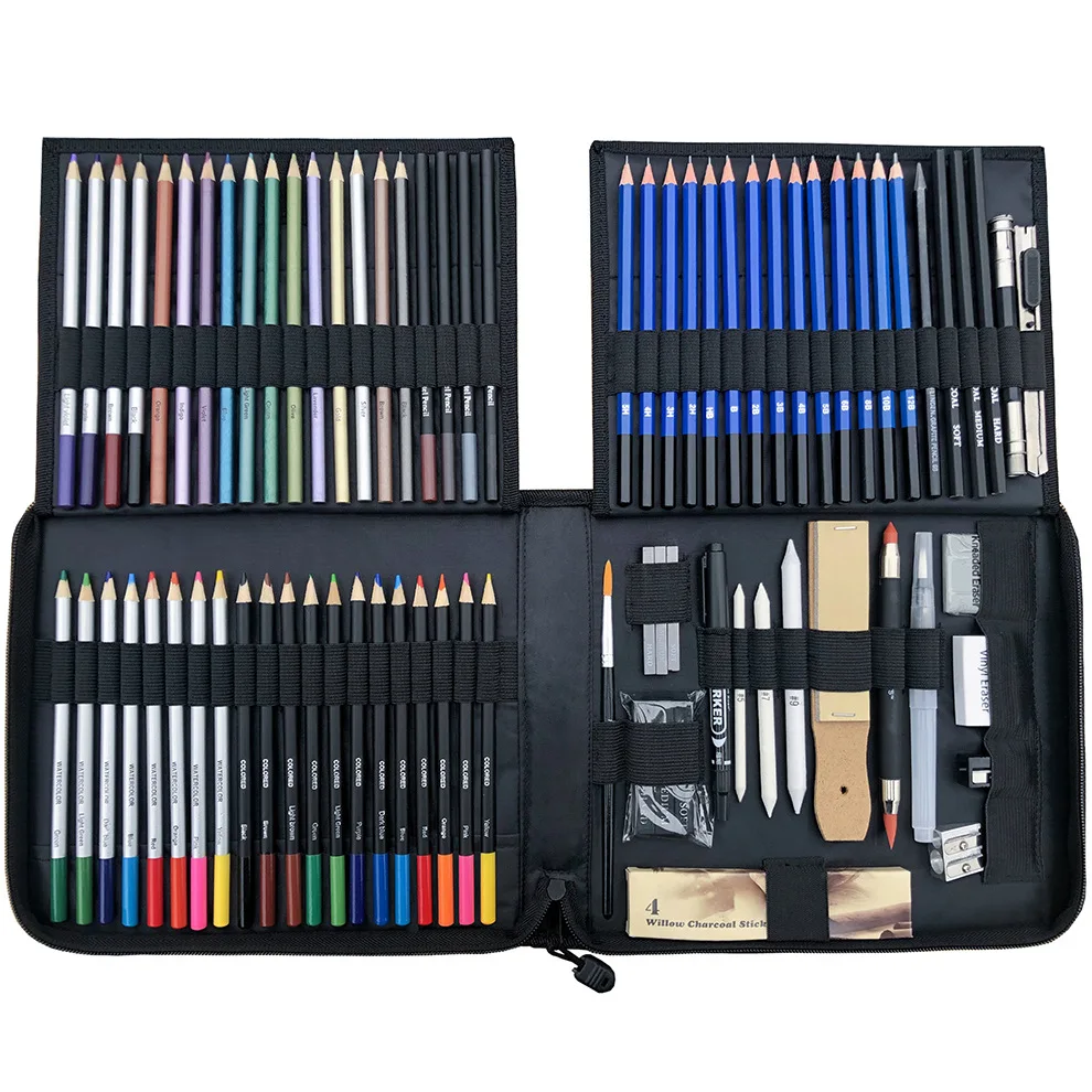 

83Pcs Drawing Painting Sketch Kit Set with Pencil Erasers Sharpener for Artist Beginner Student Stationery Sketching Supplies