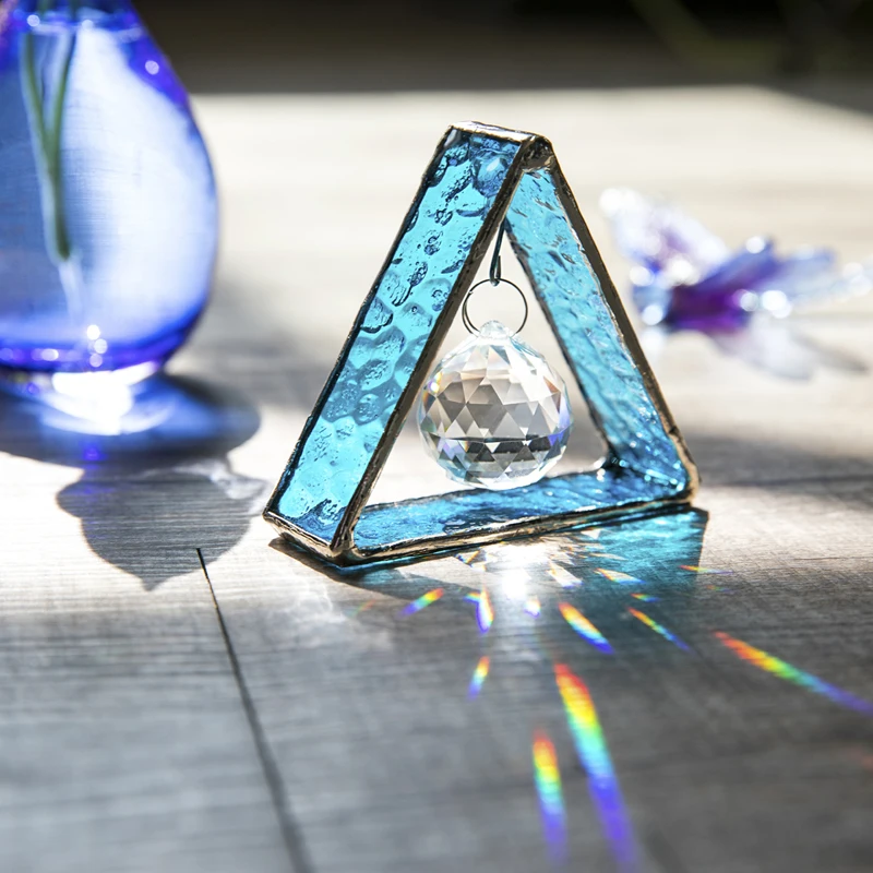 H&D Stained Glass Tripod Figurine Rainbow Maker Crystal Ball Prisms Window Hanging Suncatcher Glass Paperweight for Home Decor H&D Stained Glass Tripod Figurine Rainbow Maker Crystal Ball Prisms Window Hanging Suncatcher Glass Paperweight for Home Decor