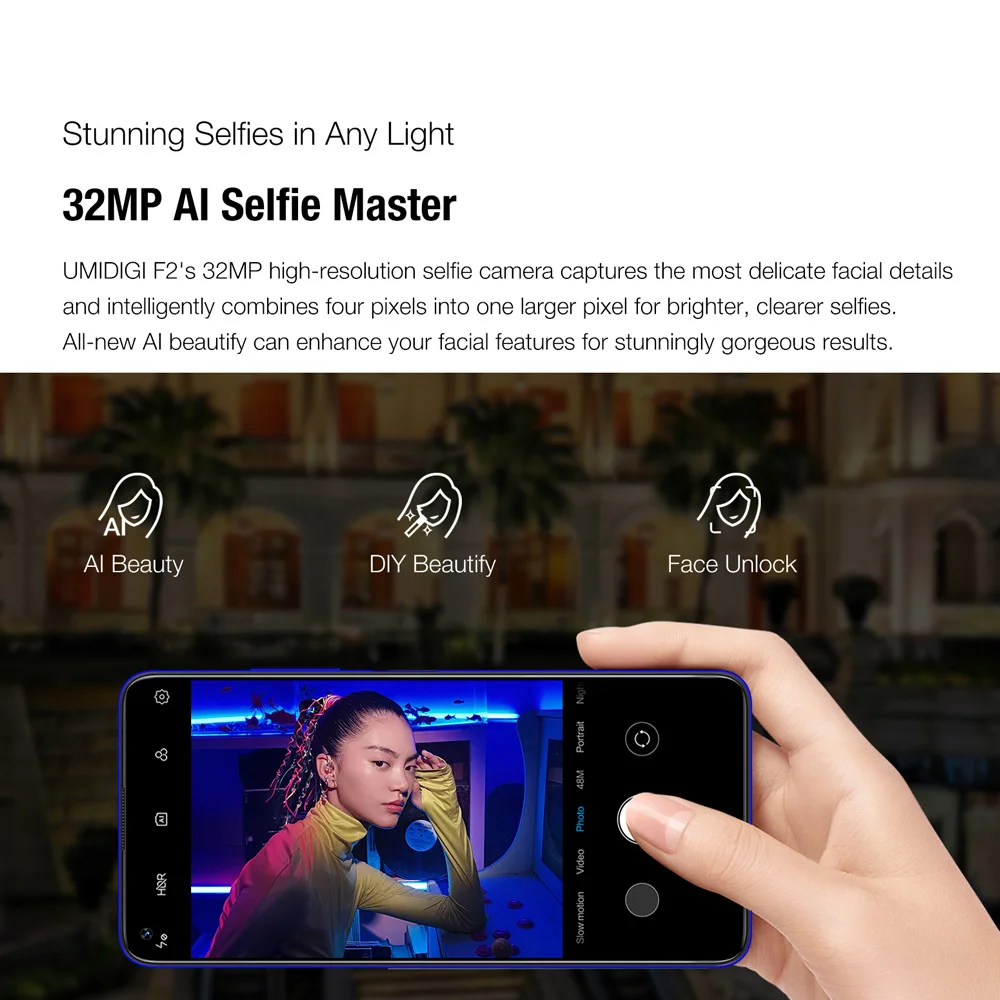 Глобальная версия UMIDIGI F2 Android 10 6 53 &quotFHD + 6GB128GB 48MP AI Quad camera 32MP Selfie Helio P70 NFC 5150mAh