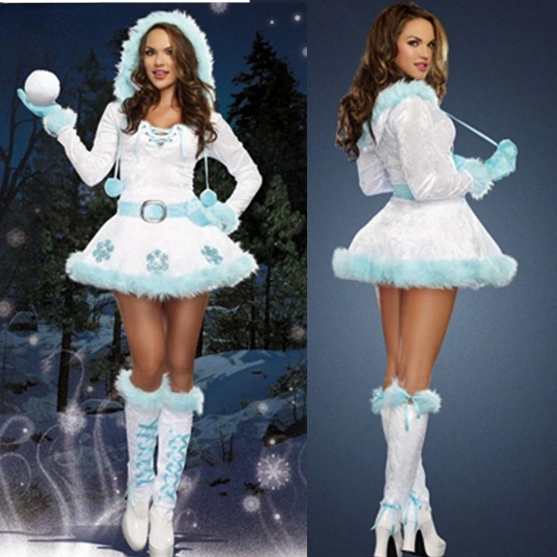 

Luxury Sexy Dreamy Snow Maiden Christmas Princess Costumes Women Adult Santa Claus Costumes Christmas Party Fancy Dress