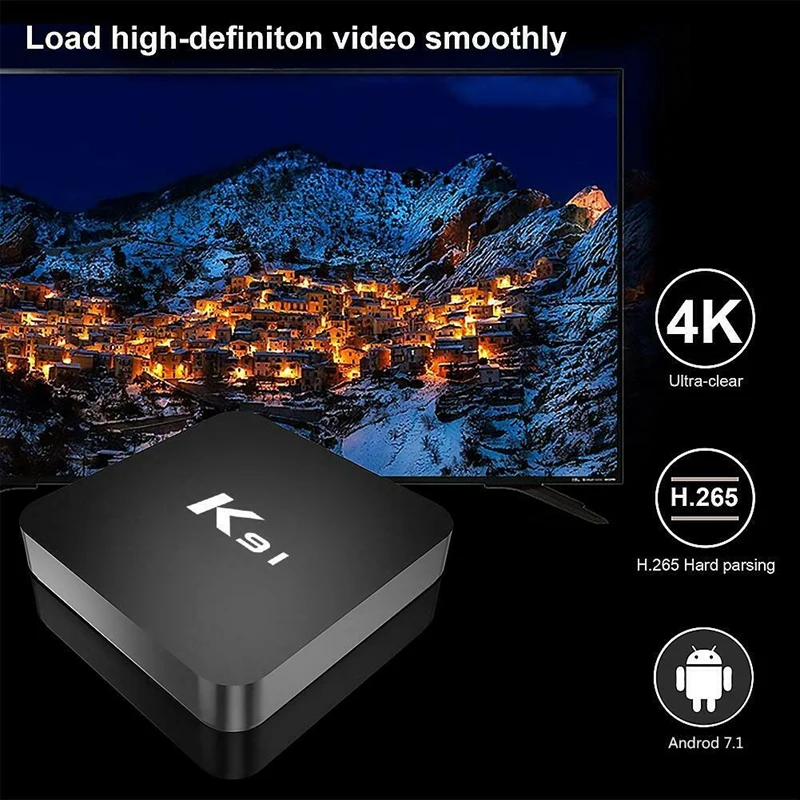 K91 S905L Android 7,1 Smart tv Box четырехъядерный 1 Гб ram 8 Гб rom BT телеприставка