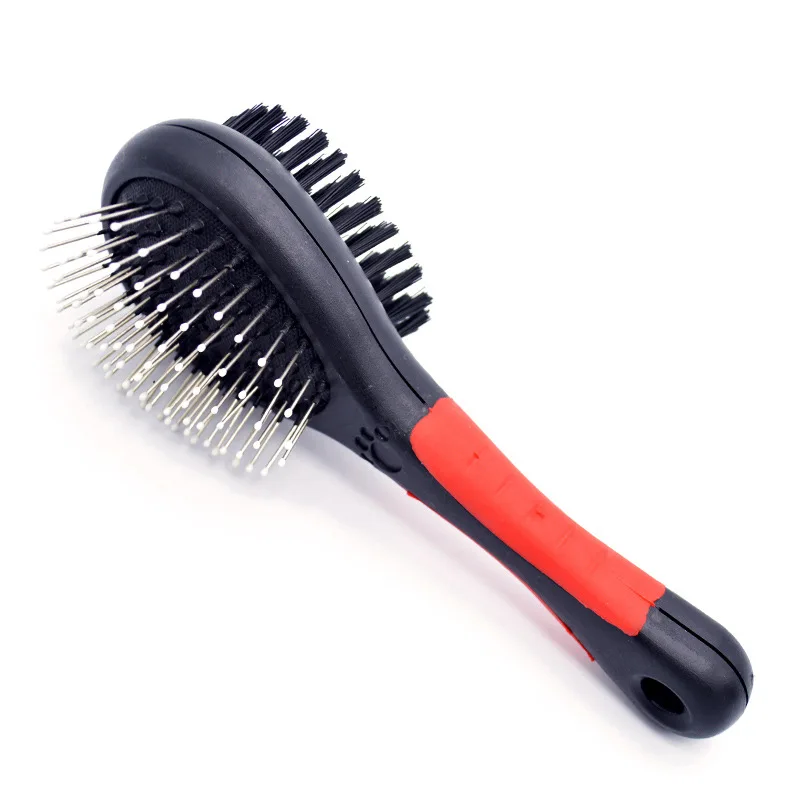 Cepillo de baño de doble cara para mascotas, peine para perros, gatos y conejos, herramienta de aseo de pelo largo y corto