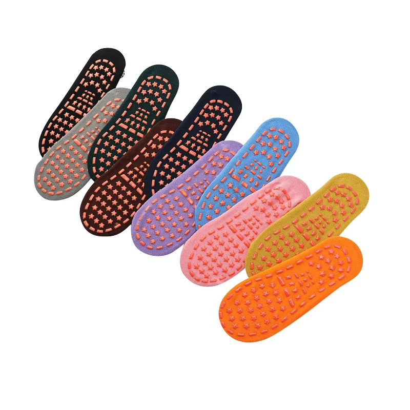 Цветные домашние носки-тапочки для взрослых и детей носки с батутом мужские и женские носки для йоги Детские хлопковые нескользящие носки массаж ног