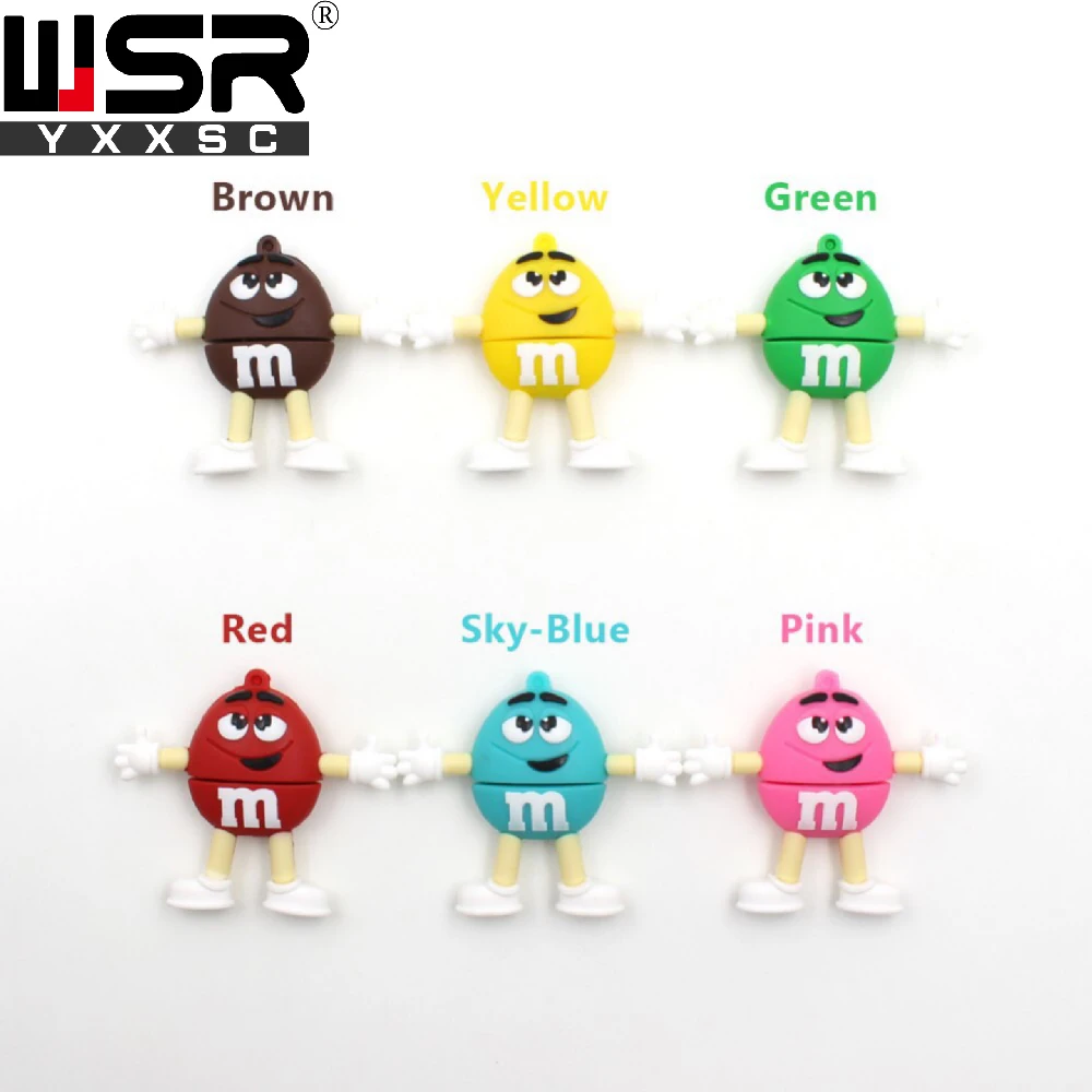 Cute Cartoon M M usb2 0 pen drive 32gb real capacity 128gb waterproof usb memory stick 1 Cute Cartoon M M usb2 0 pen drive 32gb real capacity 128gb waterproof usb memory stick 2