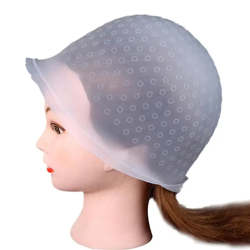 

Reusable Silicone Coloring Highlighting Dye Cap Hat Hot Selling Safety Breathable Hook Women Styling Tool Hair Dyeing Tool