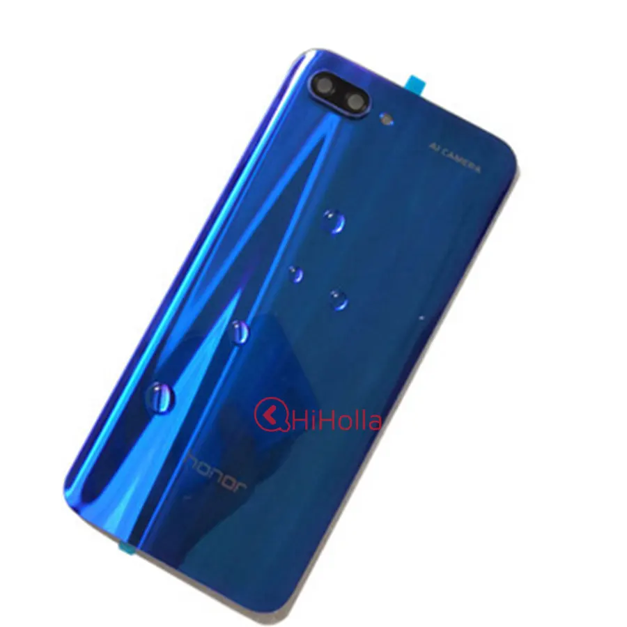 Для Honor 10 Задняя стеклянная крышка батареи Задняя стеклянная дверь корпус для huawei Honor 10 крышка батареи Honor10 задняя панель+ объектив камеры - Цвет: Blue With Lens