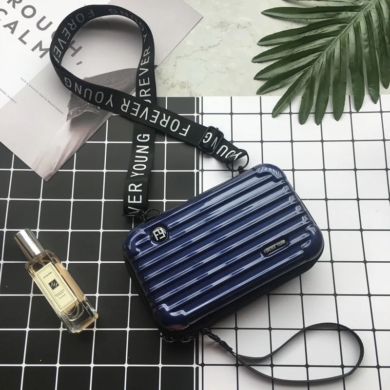Navy blue Женские сумки, роскошные сумки, дизайнерские сумки для женщин, модная маленькая багажная сумка для женщин, известный бренд, клатч, сумка с верхней ручкой - Цвет: Navy blue