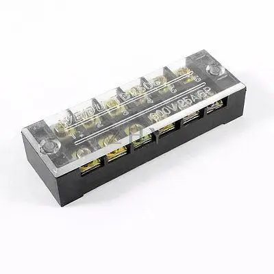 

AC 600V 25A Dual Rows 6P 6 Positions Covered Barrier Screw Terminal Block