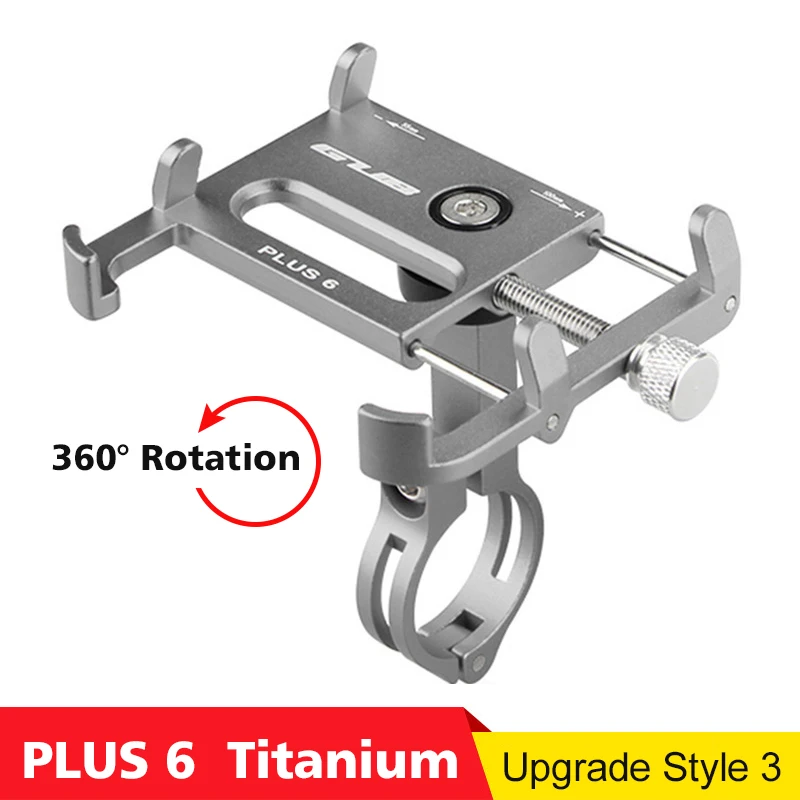 Plus 6-Titanium GUB алюминиевый держатель для телефона для велосипеда MTB дорожный велосипед держатель для телефона для мотоцикла USB Поддержка питания руль зажим подставка для 3," до 7,5" - Цвет: Plus 6-Titanium