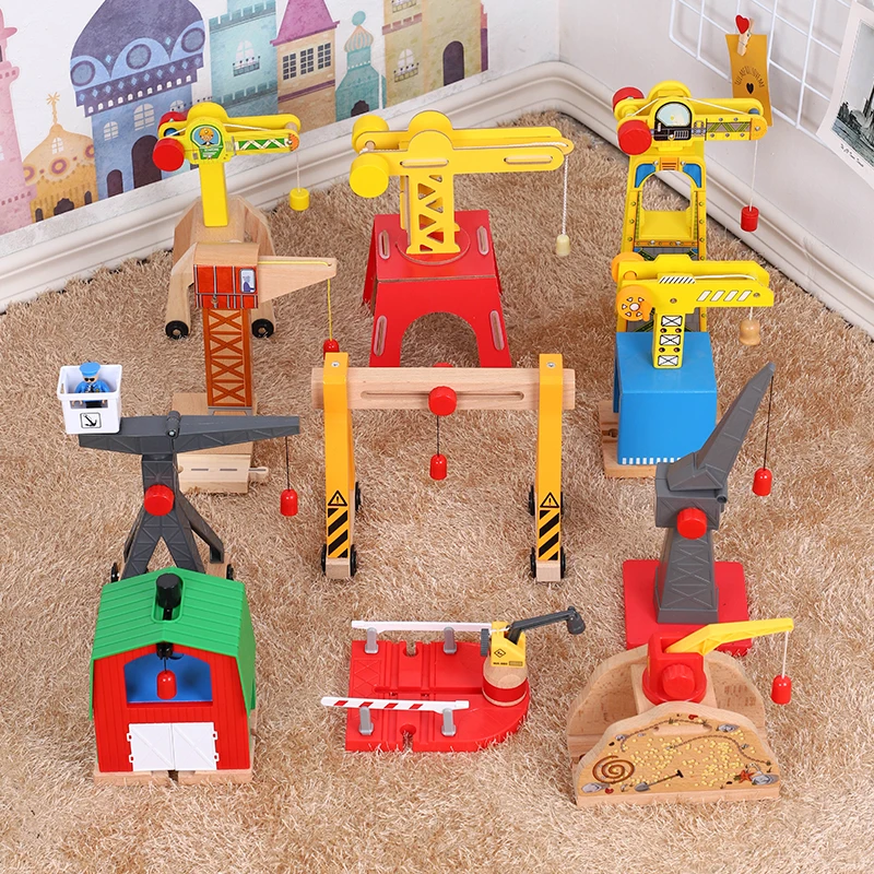 

Movable tower crane Wooden Railway track, railway accessories, wooden track field accessories, suitable for railway track field