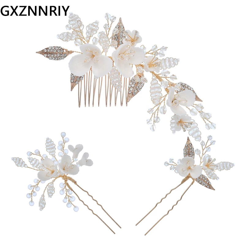 

Bridal Wedding Hair Accessories Crystal 3pcs/set Hair Comb Clips for Women Hairpin Jewelry Party Bride Headpiece Bridesmaid Gift