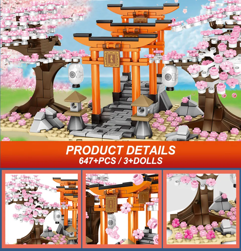 Mini Sakura Tree House Blocks Japanese Street View Cherry Blossom Model Building 12 H58759935e52c4dd7b5d9554dc75bb550T