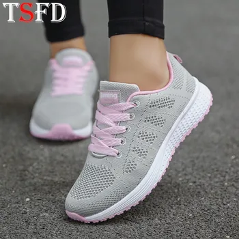 

Ultralight Women's Sneakers Big Size Shoes Sport Women Lace Up Running Shoes for Ladies Mesh Sports Shoe for Women Flat Shoe V15
