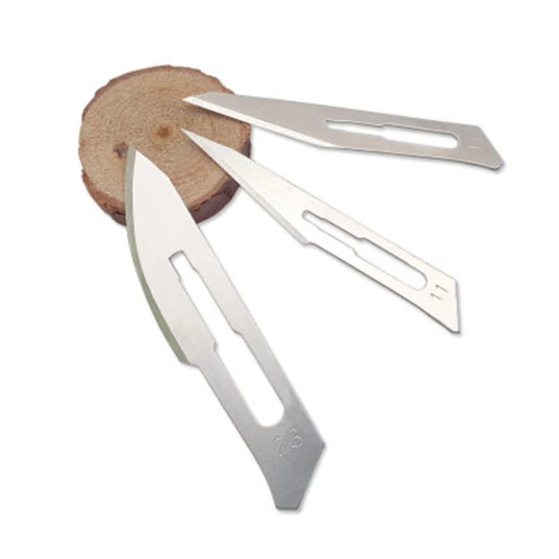 

10Pcs 11 handle 23 handle Carbon Steel Scalpel Surgical Blades + 1Pc Handle Scalpel DIY Cutting Tool PCB Repair Animal Surgical