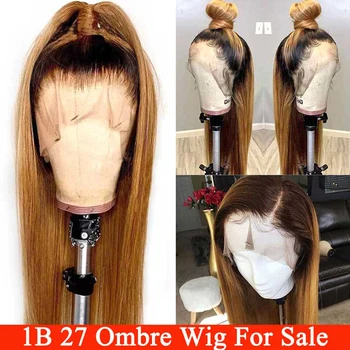 

150% Ombre Remy Straight Lace Front Human Hair Wigs13*4 Lace Frontal Wig for Women Pre Plucked Bleached Knots with Baby hair