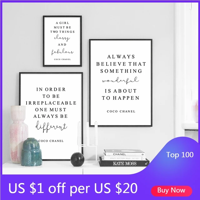 Inspiring Quote Sign Coco Chanel Quote Wall Art Quote Wall 