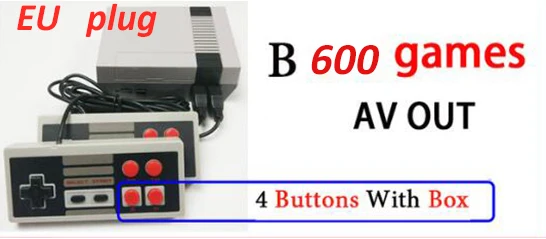 Встроенный 500/600 игр Мини ТВ игровая консоль 8 бит Ретро Классический Ручной игровой плеер AV выход видео игры игрушки с панелью подарки - Цвет: 600games EU