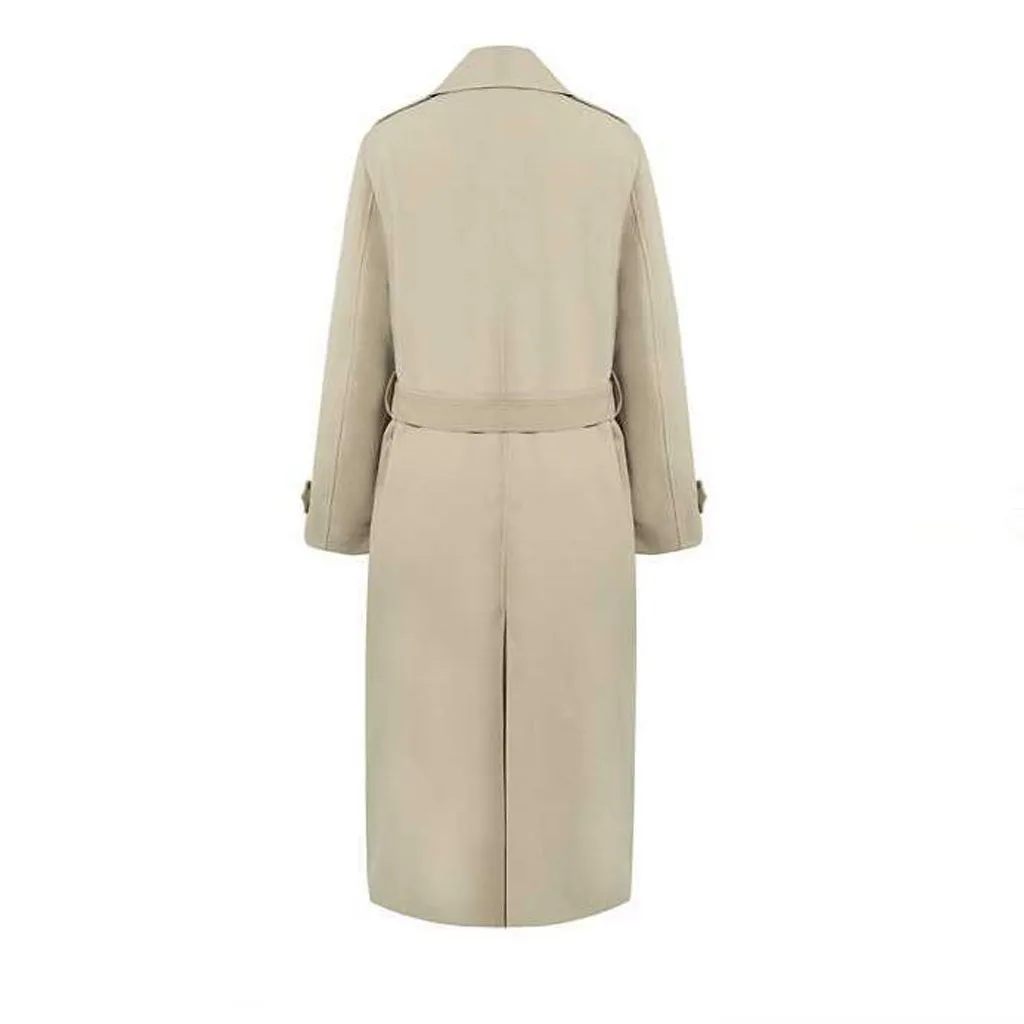 Manteau femme abrigo mujer, шерстяное пальто для женщин размера плюс, длинный рукав, длинный, на каждый день, с карманами, с поясом, верхняя одежда, пылевое зимнее пальто для женщин, casaco