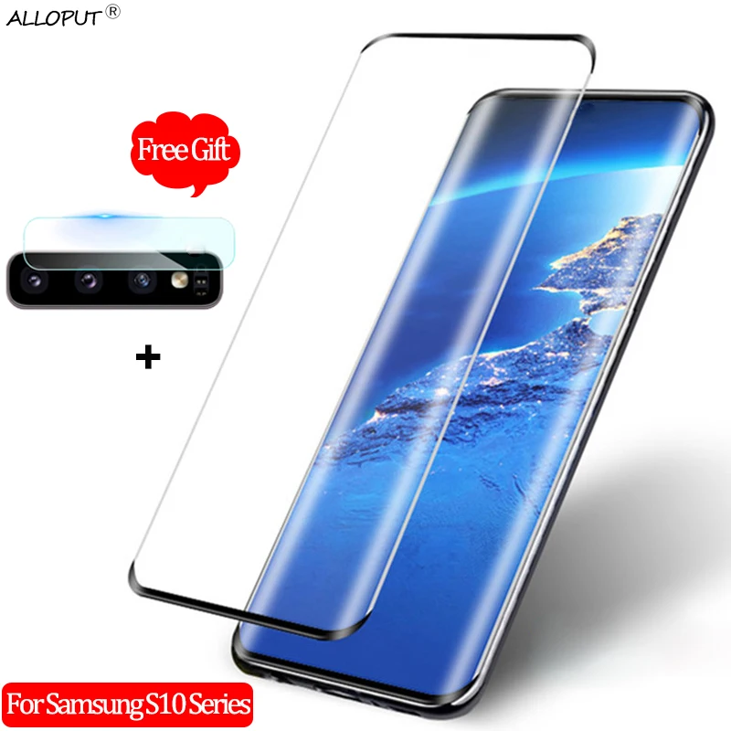 2-in-1 3D Tempered Glass for Samsung S10 Plus S10 e Screen Protector Camera Protective Glass for Samsung S10+ S10e Glass Film