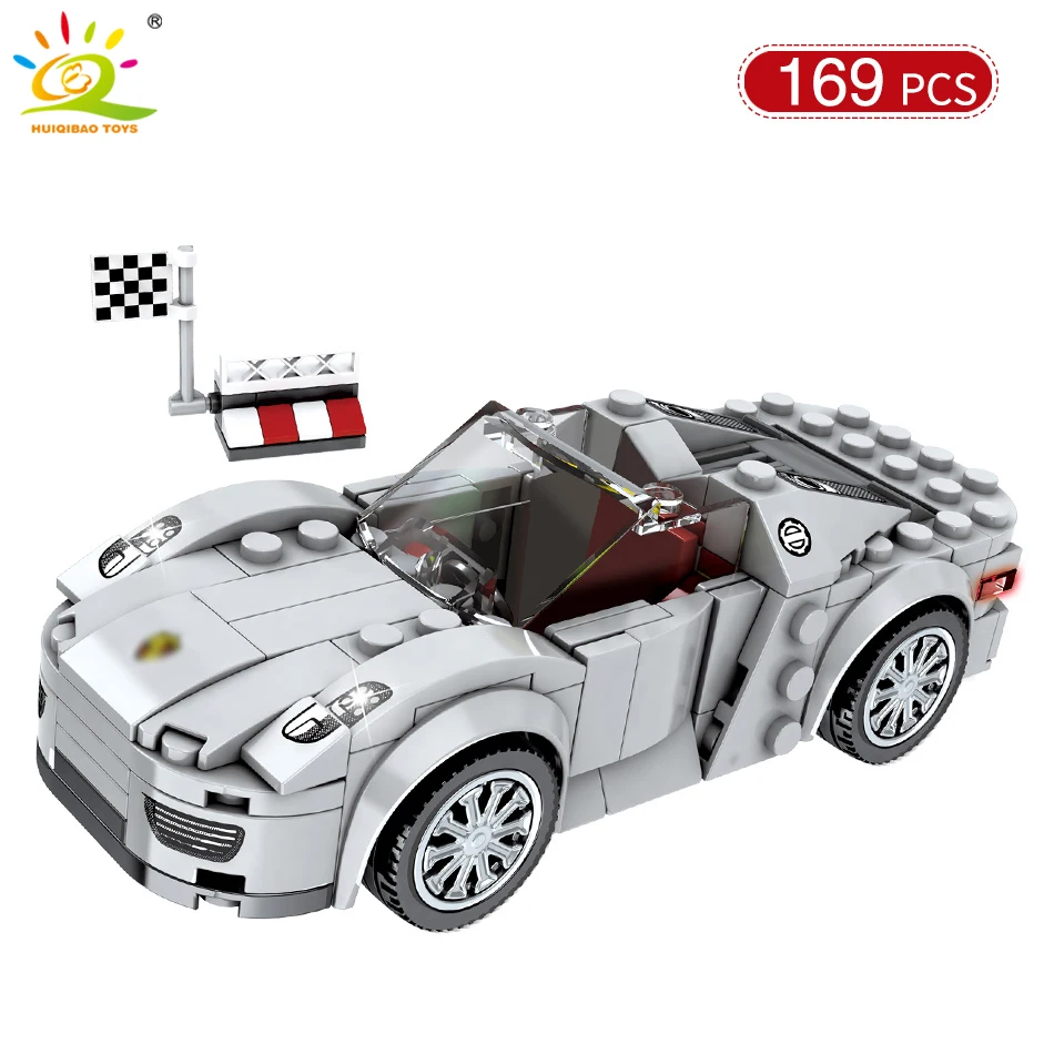 Продажа 707 шт. 4 гоночных автомобиля скоростные чемпионы DIY строительные блоки Legoing Technic город фигуры гонщиков спортивные автомобили Кирпичи игрушки ...