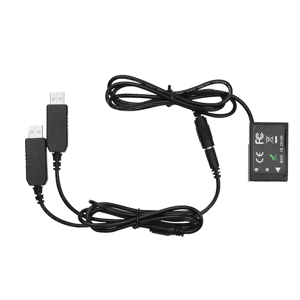 Andoer двойной USB адаптер питания DC муфта Замена DR-E17 манекен Аккумулятор для Canon 77D 200D 750D 760D 800D камеры