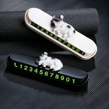 

Portable Hidden Design Bulldogs Car Styling Temporary Parking Card Phone Number Card Plate Car Accessories Card Car Sticker