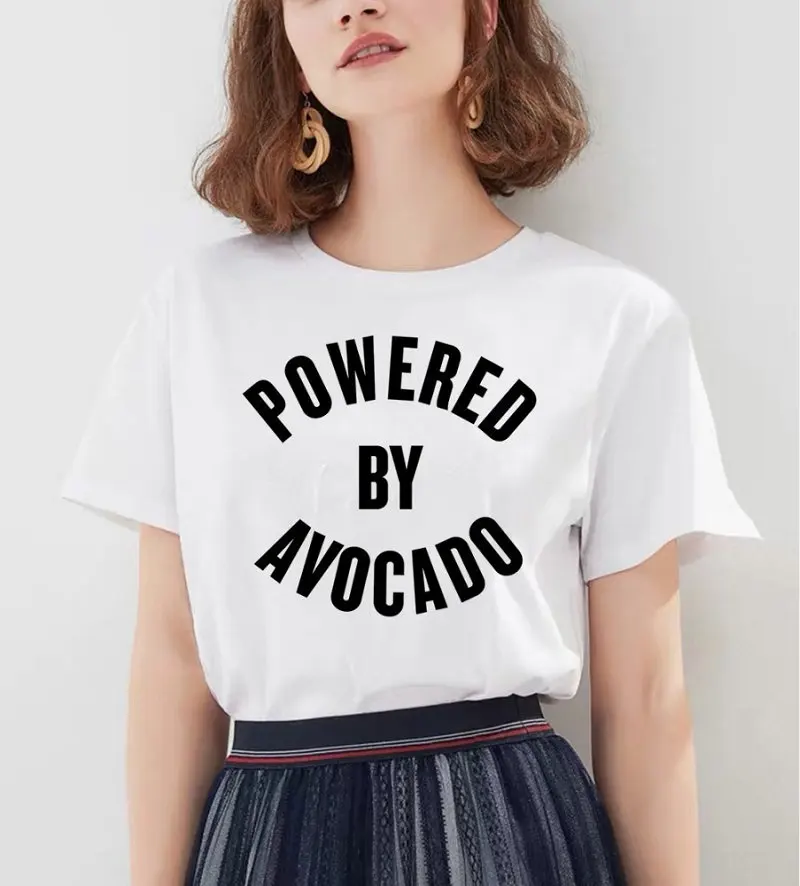 Женская забавная футболка с рисунком авокадо, Милая футболка с коротким рукавом в стиле Харадзюку, Женская винтажная графическая Эстетическая одежда в Корейском стиле - Цвет: 341