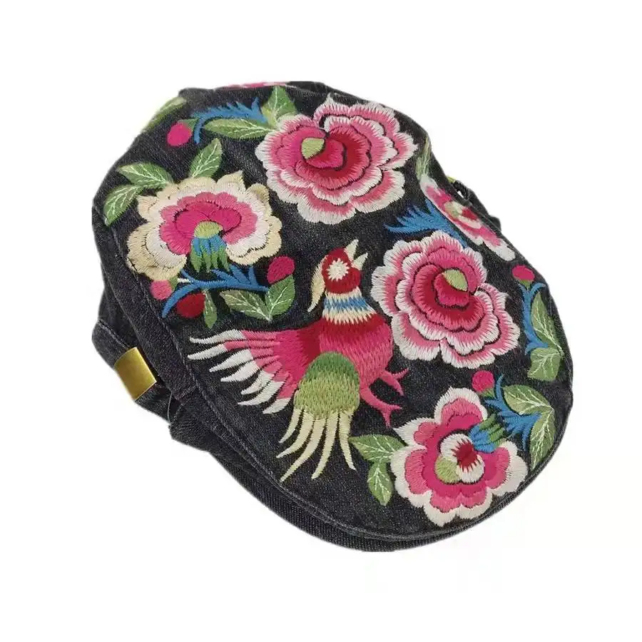 High Quality Cotton Line Embroidery Visors Flat Caps Vintage Adjustable