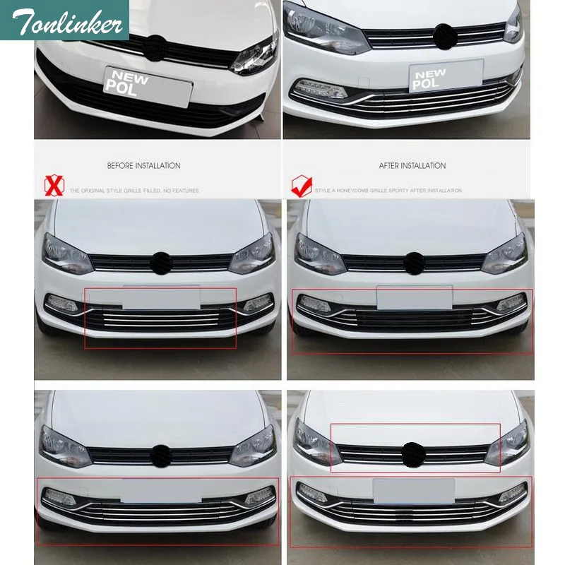 Tonlinker 14 шт. новый автомобильный Стайлинг из нержавеющей стали Передняя крышка для