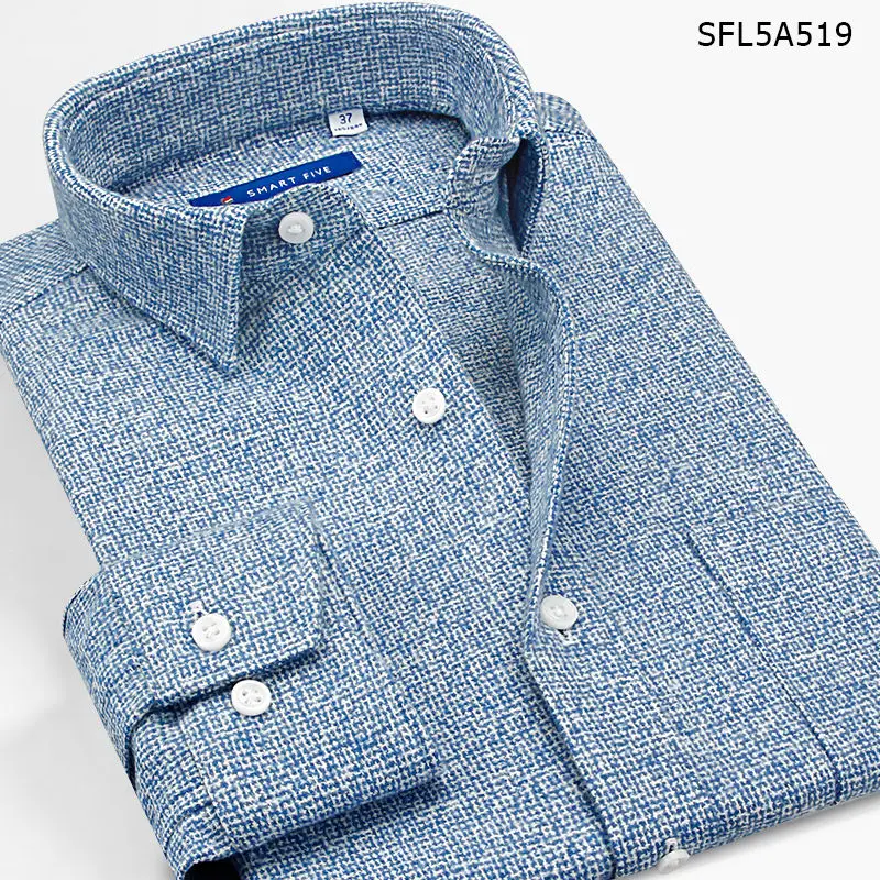 Smart Five, мужская рубашка, высокое качество, модная, хлопок, Camisa Masculina, длинный рукав, импортные рубашки, мужские, тонкие, деловые, мужские рубашки - Цвет: SFL5A519 light blue