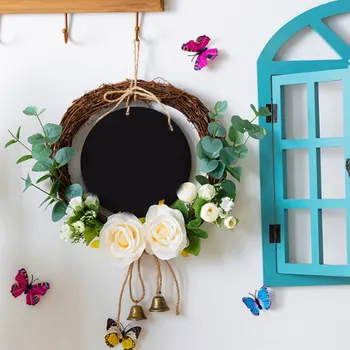 

Artificial Flower Rattan Wreath Hoop Window Wall Hanging Simulation Flower Wreath for Wedding Festival Party Decoration