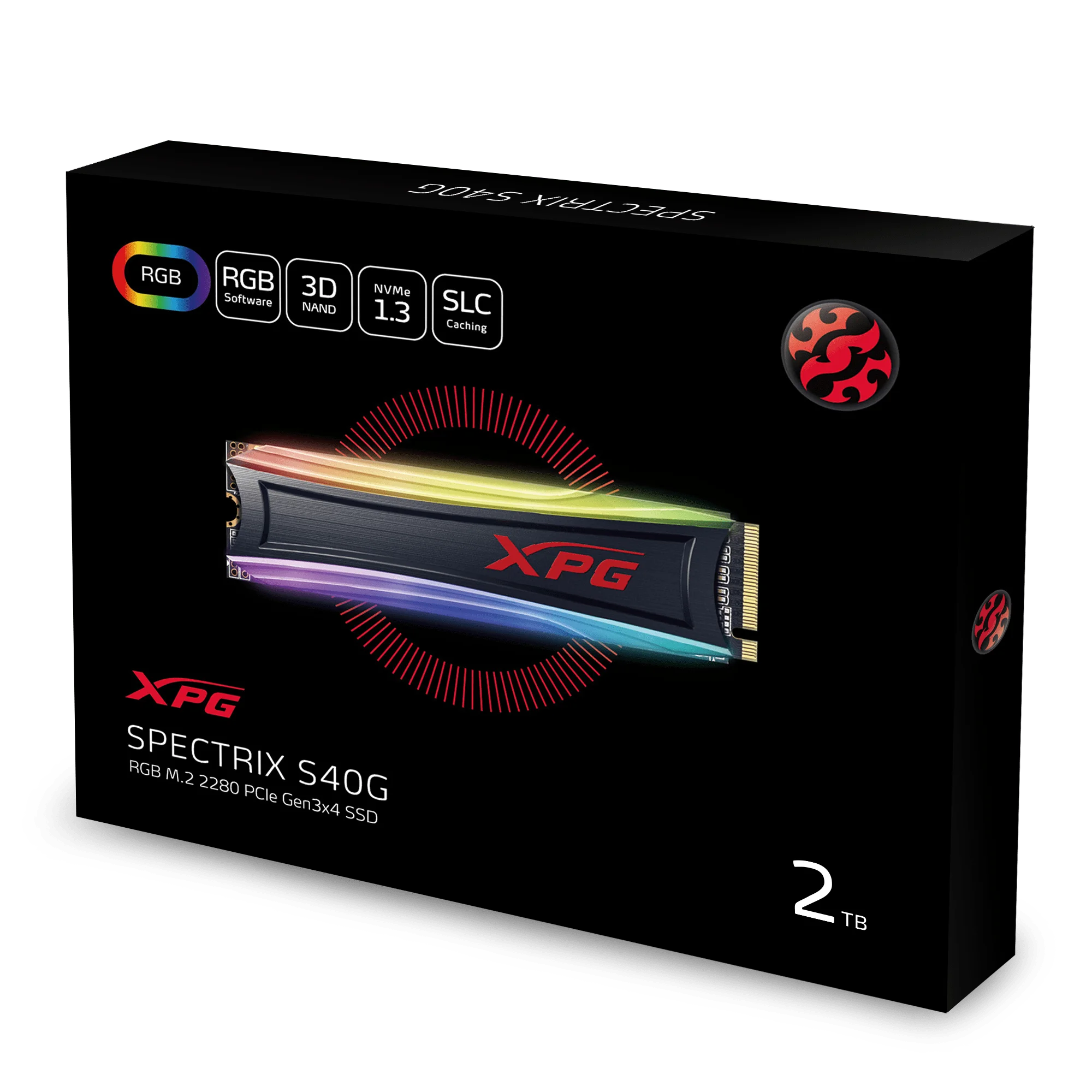 Внутренний SSD ADATA XPG S40G 256 ГБ 512 1 ТБ RGB 3D NAND PCIe Gen3x4 NVMe 3 M.2 2280|Внутренние твердотельные