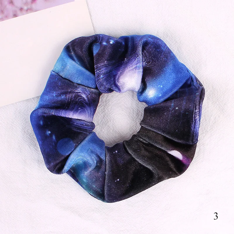 2019 Chiffon Hairbands Starry Sky Printed Ponytail Holders Floral Hair Scrunchie Elastic Hair Bands Printing Women Accesorios