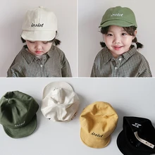 Детские шляпы весна-осень, хлопковая Милая Кепка с буквенным принтом, Детская летняя кепка-бейсболка для мальчиков и девочек, шляпы от солнца