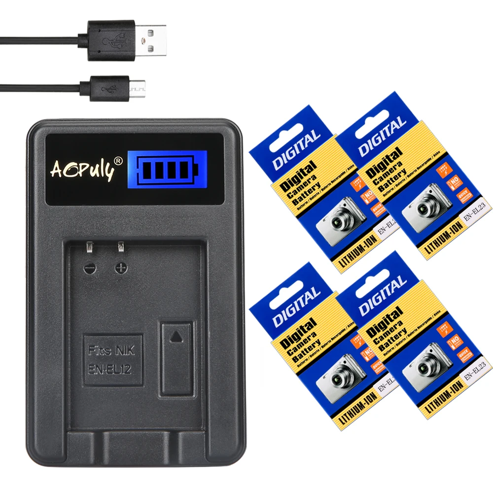 ENEL23 EN EL23 Camera Battery LCD USB Charger for Nikon COOLPIX P600